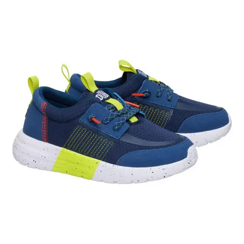 HEYDUDES Sirocco Play Youth Sport Stripe - Navy\/Lime