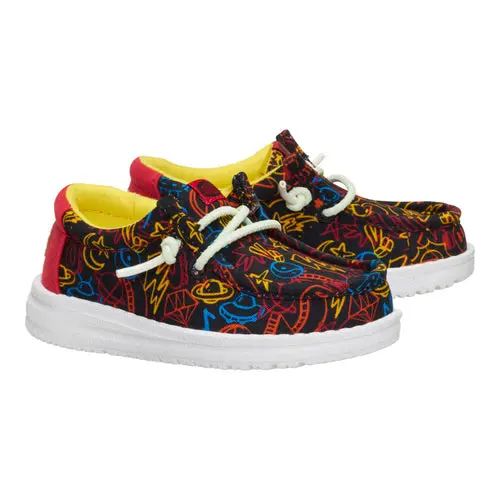 HEYDUDES Wally Toddler Space Glow - Black\/Red