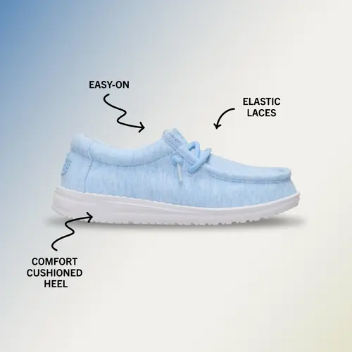 HEYDUDES Wally Toddler Stretch Jersey - Light Blue