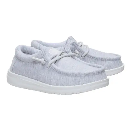 HEYDUDES Wally Youth Stretch Jersey - Light Grey