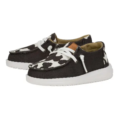 HEYDUDES Wendy Toddler Animal - Black\/Cow