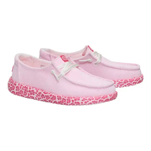 HEYDUDES Wendy Youth Animal Pop - Pink Leopard