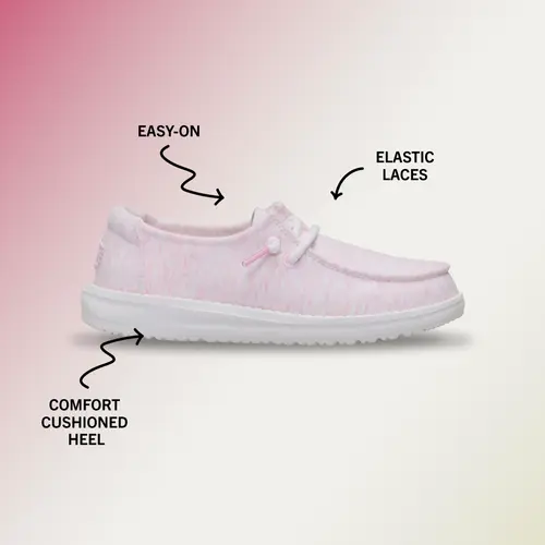 HEYDUDES Wendy Youth Stretch Jersey - Light Pink