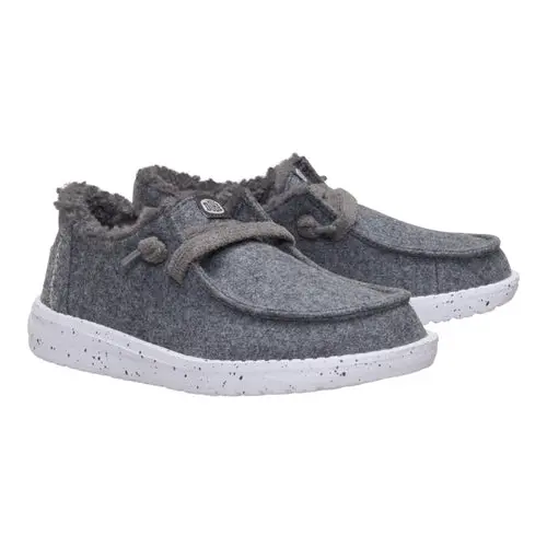 HEYDUDES Wendy Youth Wool Cozy - Charcoal