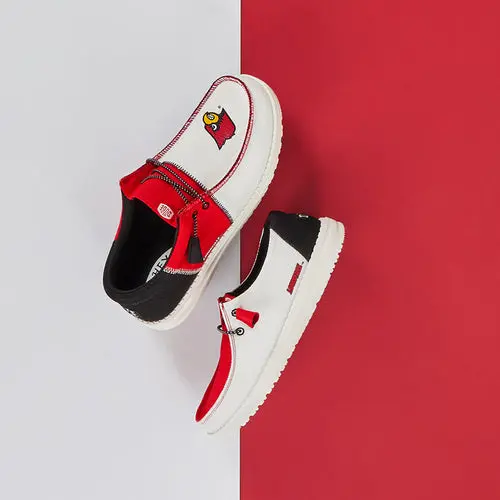 HEYDUDES Men's Wally Tri Louisville Cardinals - Louisville Red / Black