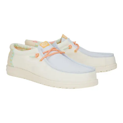 HEYDUDES Wally Boardshort - White / Ancient Blue / Egret