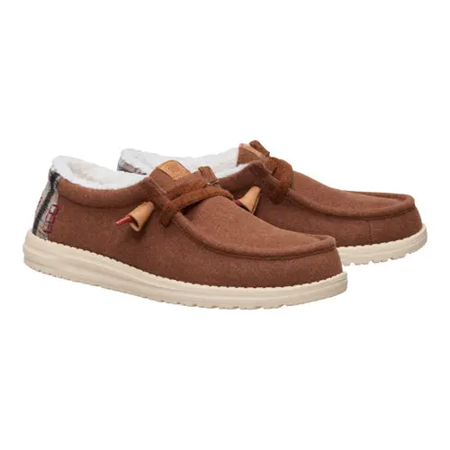 HEYDUDES Wally Cozy Plaid - Downtown Brown / Multi