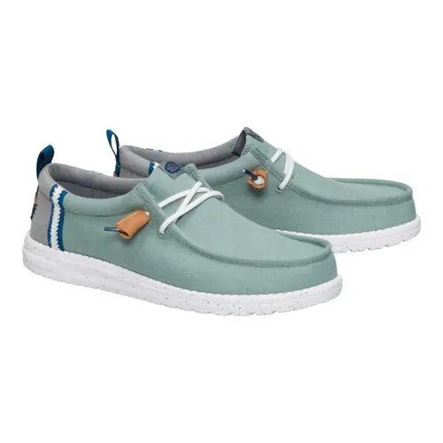 HEYDUDES Wally Craft Linen - Iceberg Green / Moon Grey