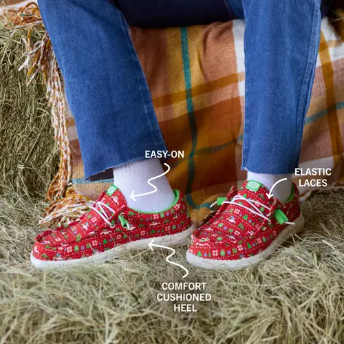 HEYDUDES Wally Holiday Sweater - Red / Green / Multi