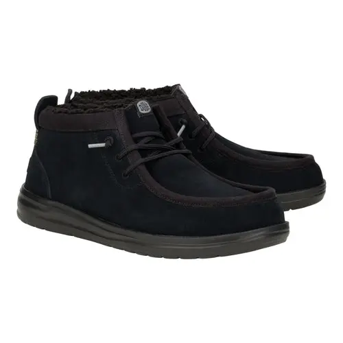 HEYDUDES Wally Mid GripR Warmth - Black / Black