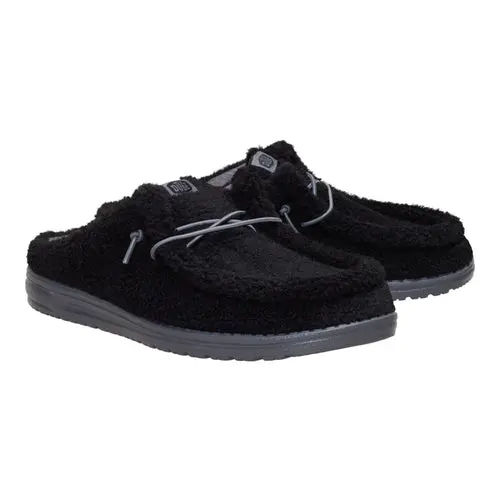 HEYDUDES Wally Slip Sherpa - Black
