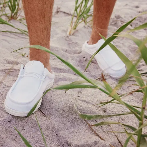 HEYDUDES Wally Slip Stretch Canvas - White / White