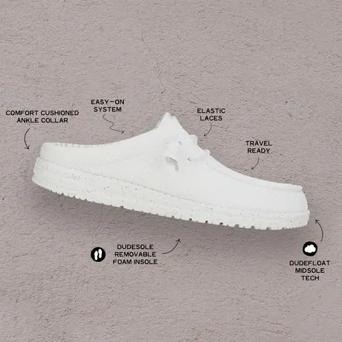 HEYDUDES Wally Slip Stretch Sox - White