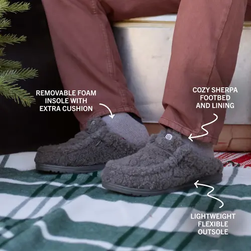 HEYDUDES Wally Slipper - Cozy Granite Grey