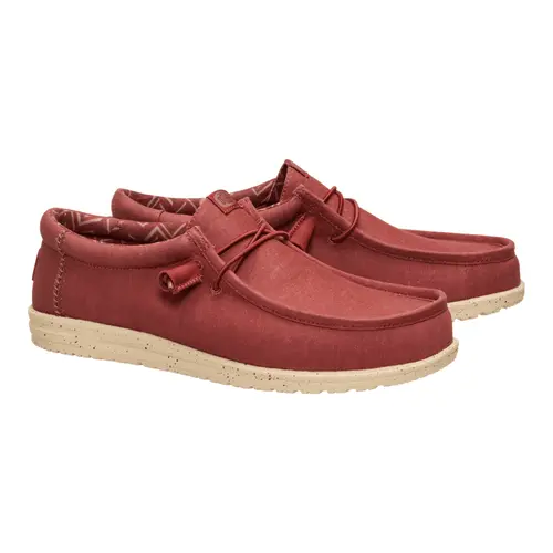 HEYDUDES Wally Stretch Canvas - Burnt Red / Boulder Tan