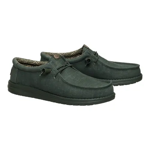 HEYDUDES Wally Stretch Canvas - Deep Green
