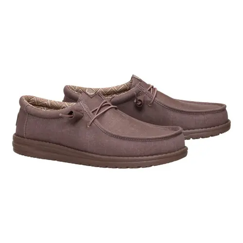 HEYDUDES Wally Stretch Canvas - Deep Taupe