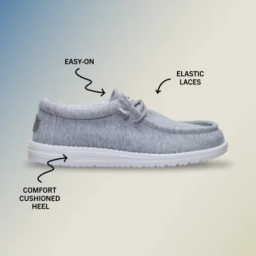 HEYDUDES Wally Stretch Jersey Wide - Black / Black