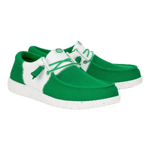 HEYDUDES Wally Tri Varsity Mesh - Green / White
