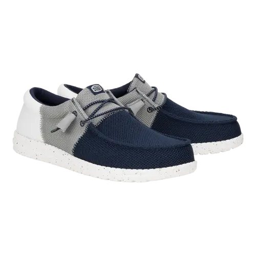 HEYDUDES Wally Tri Varsity Mesh - Navy / Grey