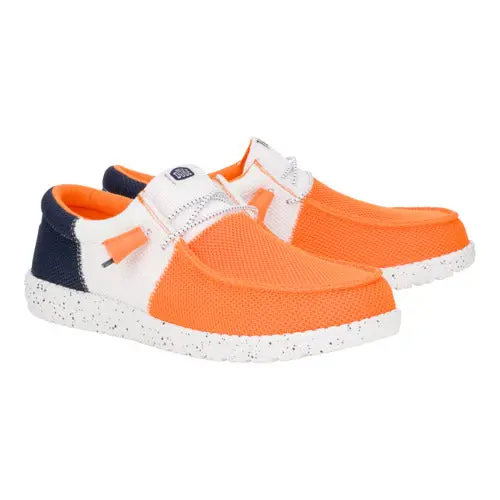 HEYDUDES Wally Tri Varsity Mesh - Orange / White