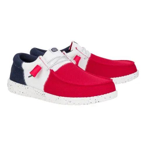 HEYDUDES Wally Tri Varsity Mesh - Red / Navy
