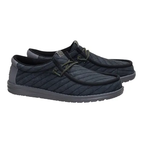 HEYDUDES Wally Washed Quilt - Black / Grey