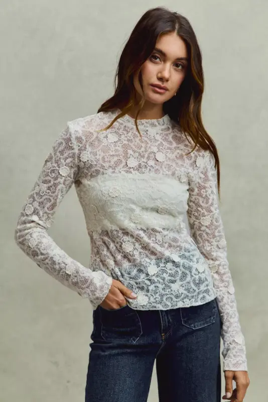 Long Sleeve Floral Layering Top online