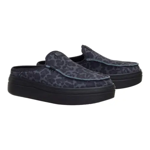 HEYDUDES Austin Lift Suede Animal - Black Leopard