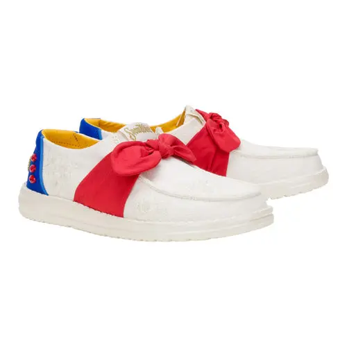 HEYDUDES Wendy Bow Snow White - White/Blue/Red