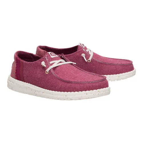 HEYDUDES Wendy Break Brushed Linen - Burgundy