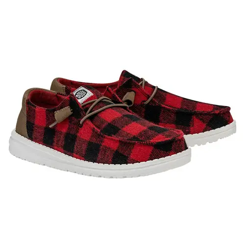 HEYDUDES Wendy Buffalo Plaid - Red and Black Plaid