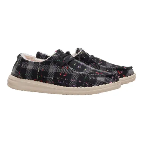 HEYDUDES Wendy Confetti Plaid Cozy - Black/Multi
