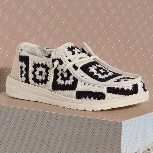 HEYDUDES Wendy Cottage Crochet - Black/Multi