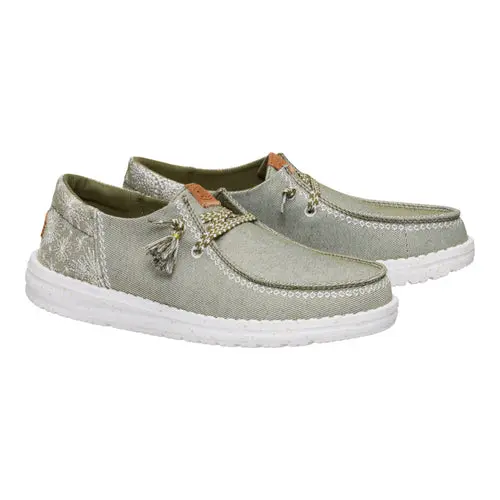 HEYDUDES Wendy Funk Embroidered Floral - Olive