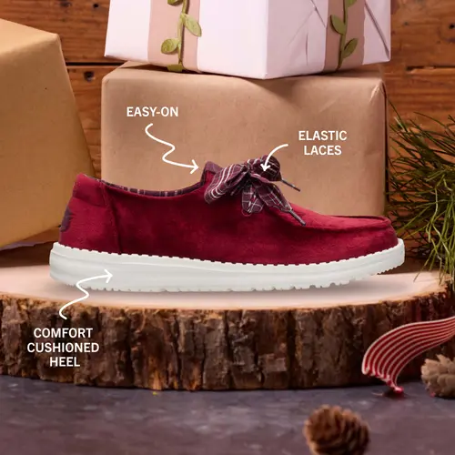 HEYDUDES Wendy Holiday Bow - Burgundy