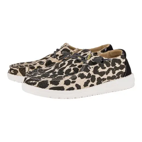 HEYDUDES Wendy Leopard Sparkle Wide - Leopard Tan