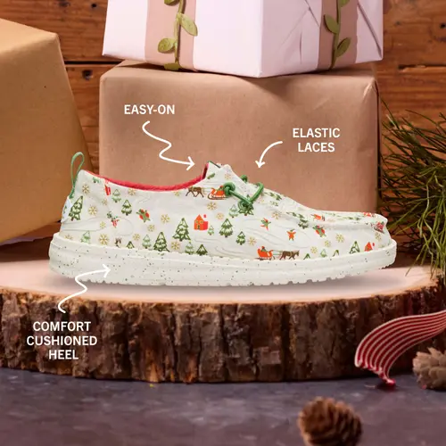 HEYDUDES Wendy Retro Christmas - Egret/Multi