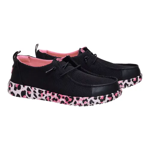 HEYDUDES Wendy Work CE Leopard - Black/Pink Leopard